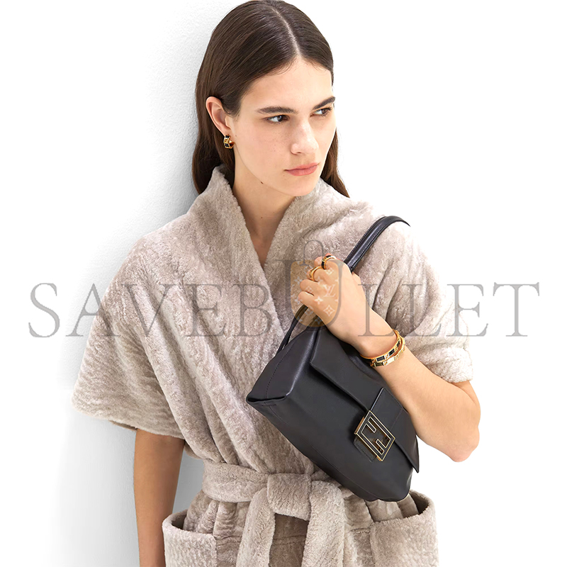 F**di mamma baguette medium black nappa leather bag 8br833aq0df0kur (26.5*18*8.5cm)